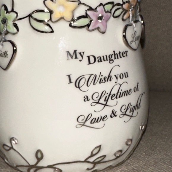 "My Daughter, I Wish You" Porcelain Candleholder Limited-edition Heirloom’s - Picture 9 of 13